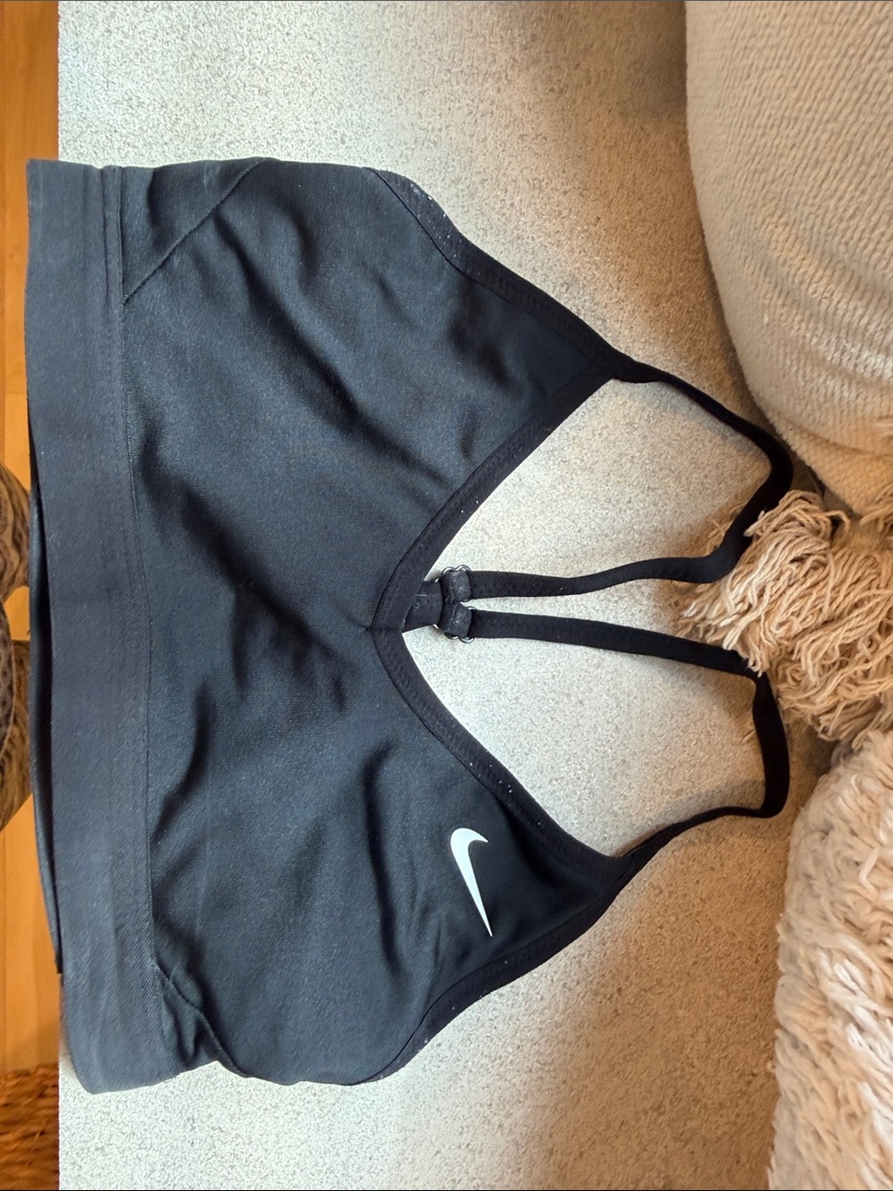 Nike Black Sports Bra with White Swoosh